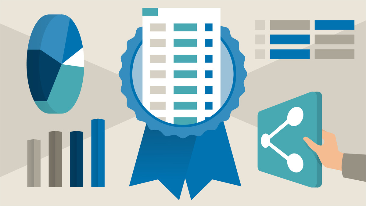 A conceptual graphic of a certificate containing a spreadsheet