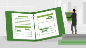 An image of a notebook containing business reports