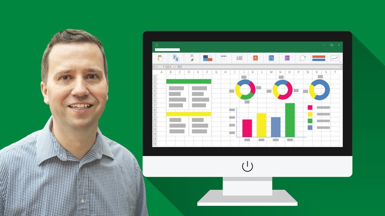a professional looking forward next to a monitor containing multiple financial graphs