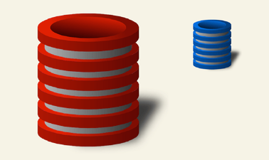 two icons representing datbases