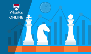 Chess figures accompany the Wharton logo
