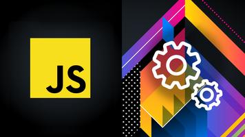 A conceptual image showing the letter JS and a gear.